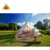 4M 5M 6M 8M Family hotel heavy duty glamping resort bell dome tent with stove jack for sale